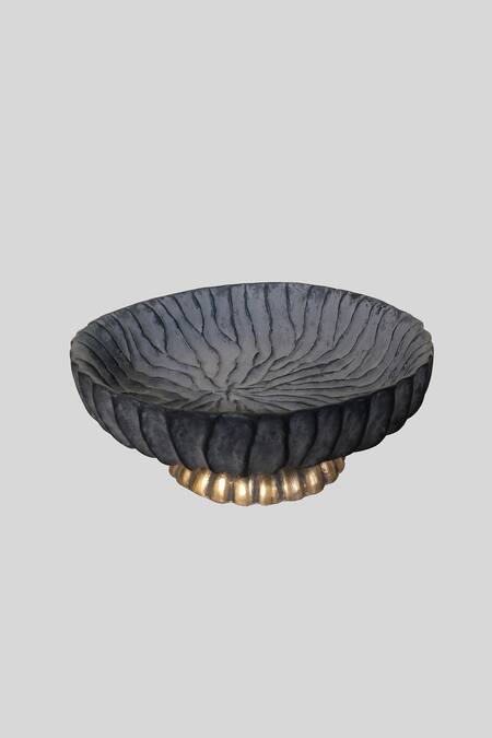 Karo Black Resin Zehra Textured Pattern Bowl