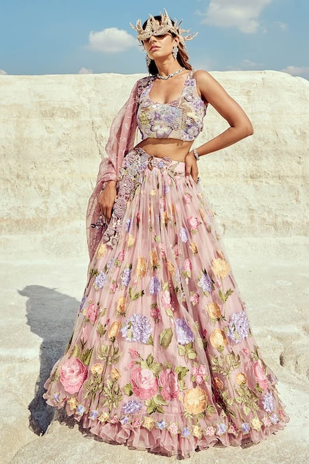 Nikita Vishakha Zardozi Embroidered Bridal Lehenga Set 