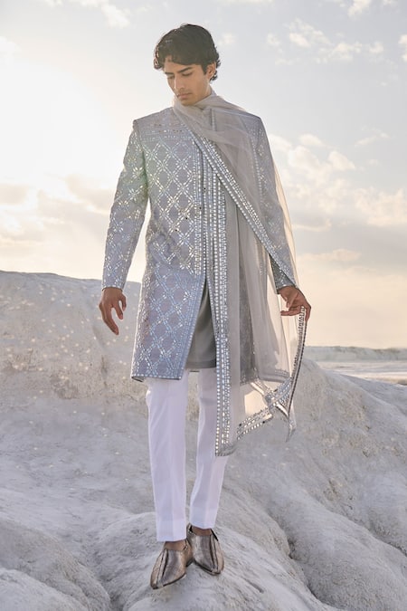 Seema Gujral Mirror Embellished Sherwani Set 