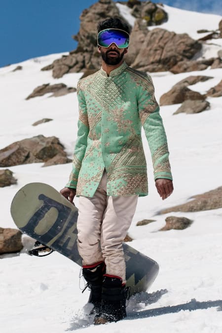 Sahil Kochhar Kanak 3D Applique Embroidered Bandhgala 