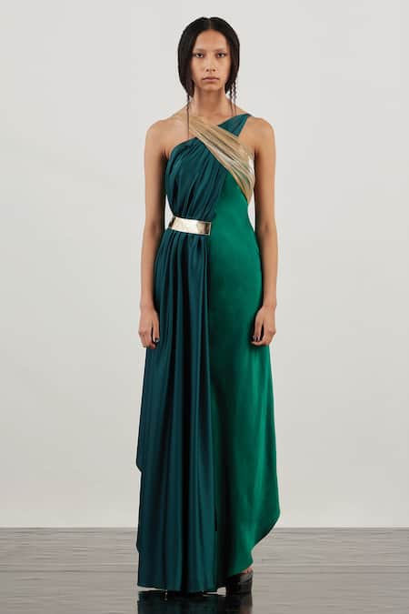 AKHL Halter Neck Draped Gown 