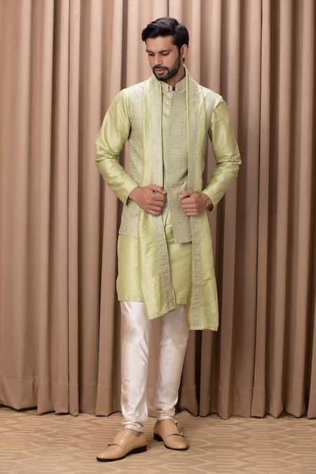 Ankit V Kapoor Faizan Embroidered Bundi Kurta Set 