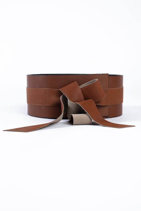 TROV Brown Obi Knotted Belt 