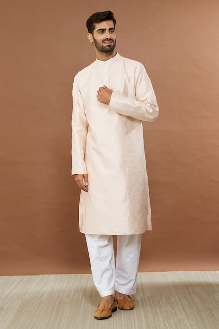 Aham-Vayam Gulistaan Silk Cotton Kurta Pyjama Set 