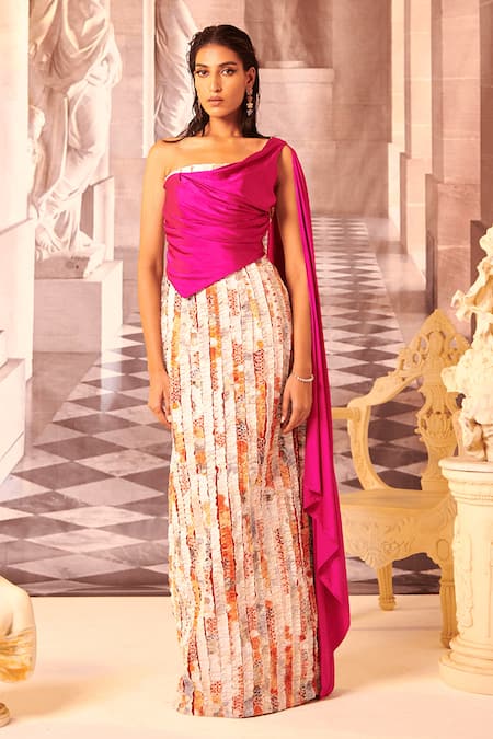 Gauri Dhawan Laelia Structured Stipe Pattern Gown 