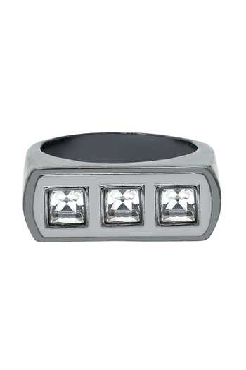 ESME White Stones Embellished Geometric Ring Online at Aza Fashions ESME_White Stones Embellished Geometric Ring _Online_at_Aza_Fashions