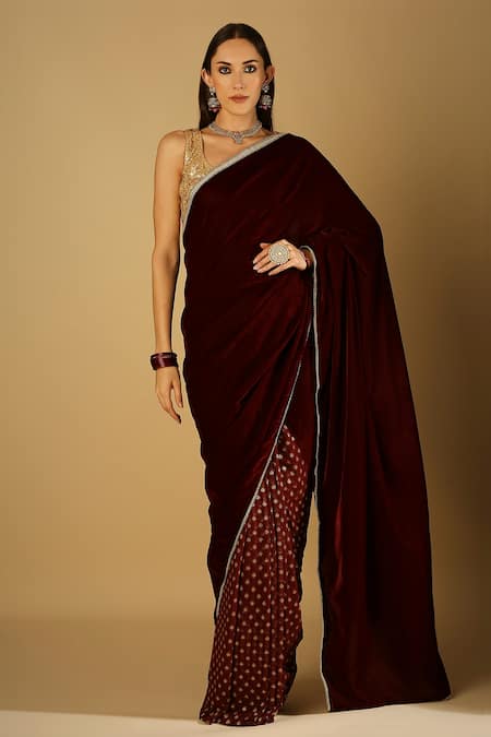 Maroon Saree Blouse - Buy Maroon Saree Blouse online in India