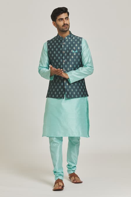 Men White Linen Pathani Khan Suit Set | Pathani Suit Set | IslamicShop
