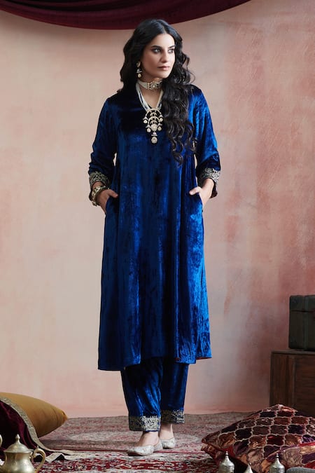 Weaver Story Embroidered Straight Kurta & Salwar Set 