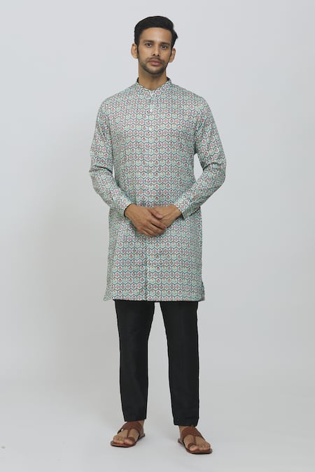 Rng Safawala Floral Print Kurta & Mexican Pant Set 