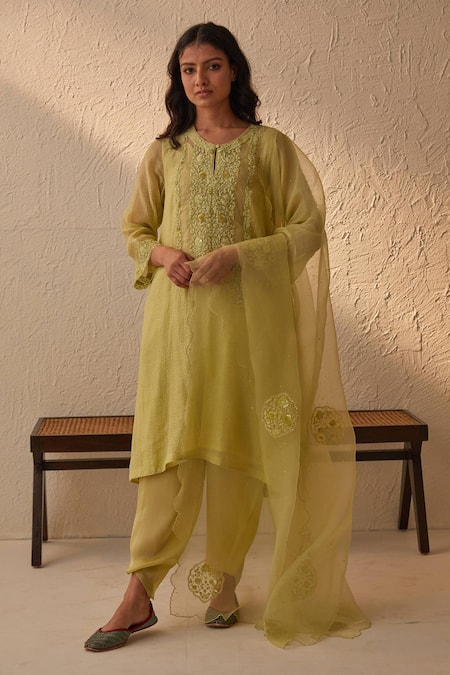 Chandbari Embroidered Kurta Salwar Set 