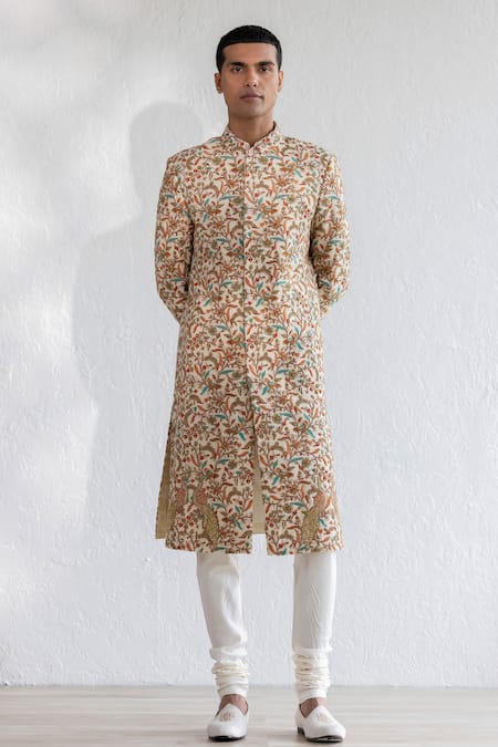 Qbik Gulbar Kashmiri Embroidered Sherwani Set 