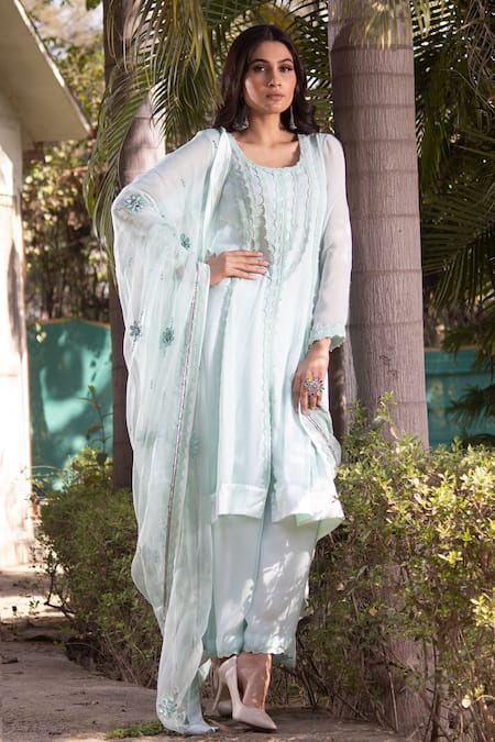 House Of Mithi Kalra Embroidered Kurta Sharara Set 