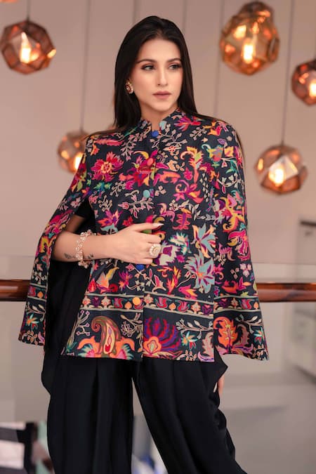 Taroob Pure Wool Kalamkari Print Cape 