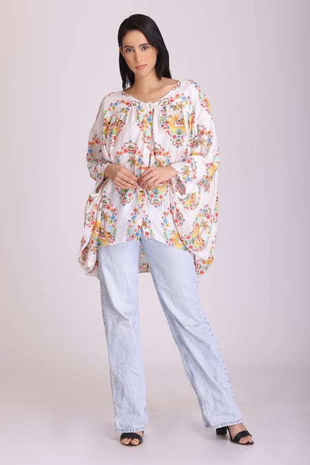 Alpona Designs By Soham Acharya Camel Print Top 