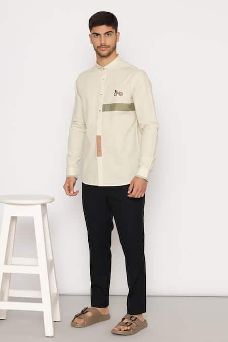 Lacquer Embassy Green Cotton Embroidery Watling Shirt 