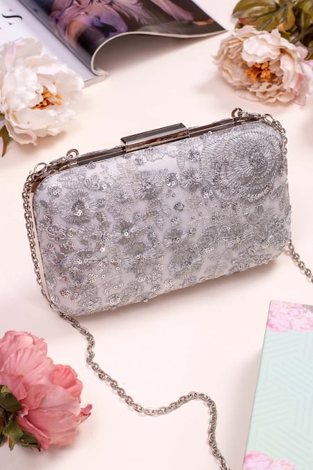 Amyra Embroidered Box Clutch 