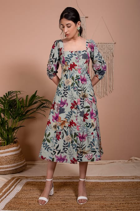 AROOP SHOP INDIA Leah Floral Print Dress 