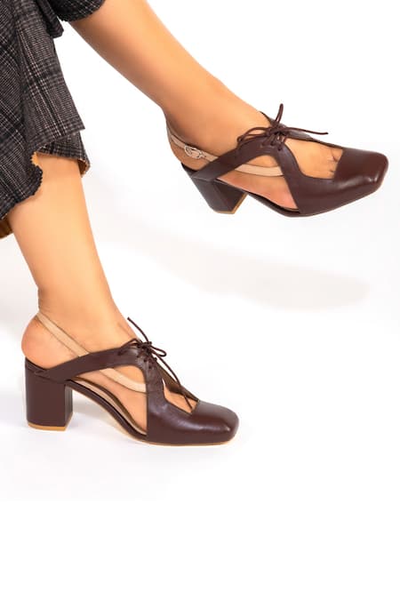 DAYANA Brown Leather Wood Platform Heel | Women's Heels – Steve Madden