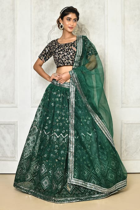 Samyukta Singhania Embroidered Mirrorwork Lehenga Set 