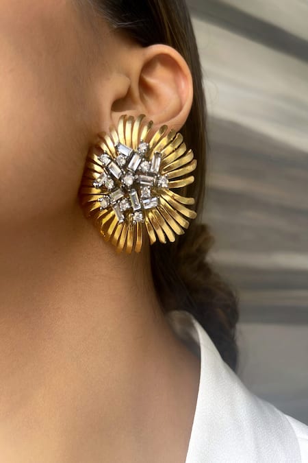 The Jewel Factor Flower Petal Shaped Studs 