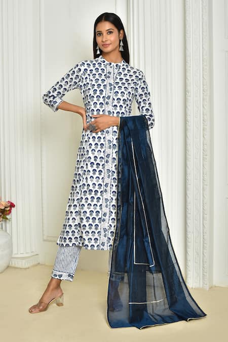 Khwaab by Sanjana Lakhani Cotton Floral Hand Block Print Kurta Set 