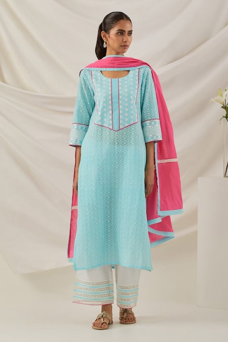 TIC Rooh Embroidered Chikankari Kurta Palazzo Set 