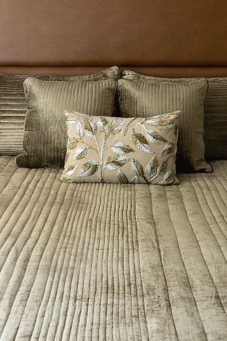 H2H Green Velvet Cider Bedcover Set