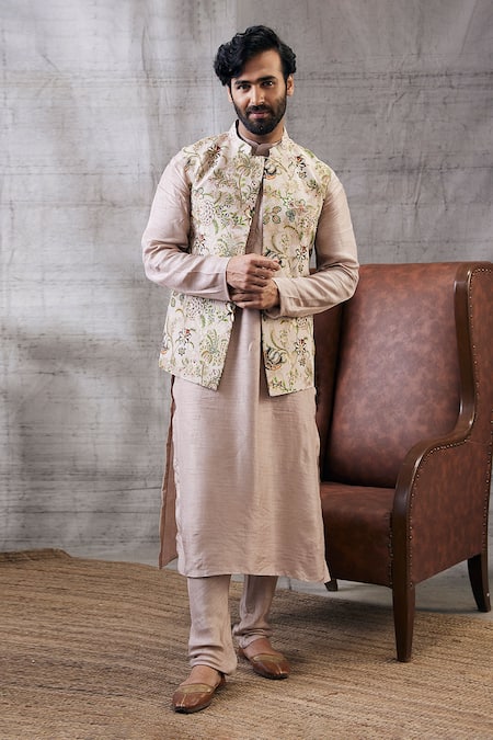 Soup by Sougat Paul Mehr Printed Bundi & Kurta Set 