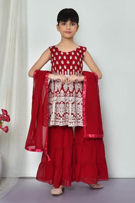 Indian Ethnic Girls Kurta Sharara Set /100% Cotton Sharara Set (indigo –  Sarang