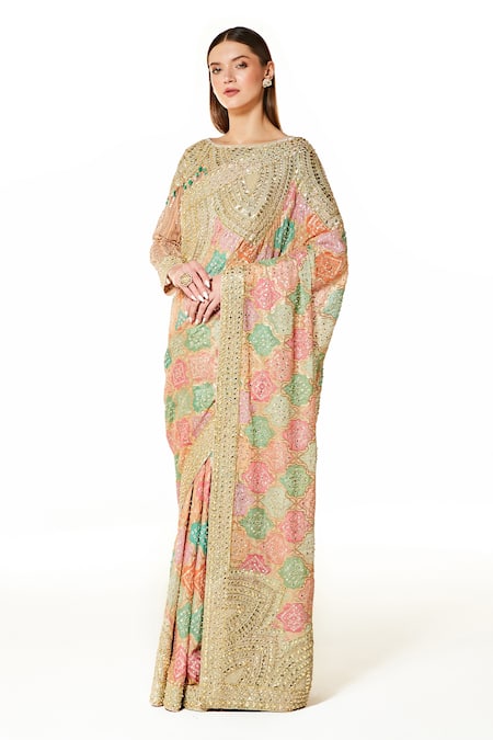 Rabani & Rakha Zaynab Bandhani Saree With Blouse 