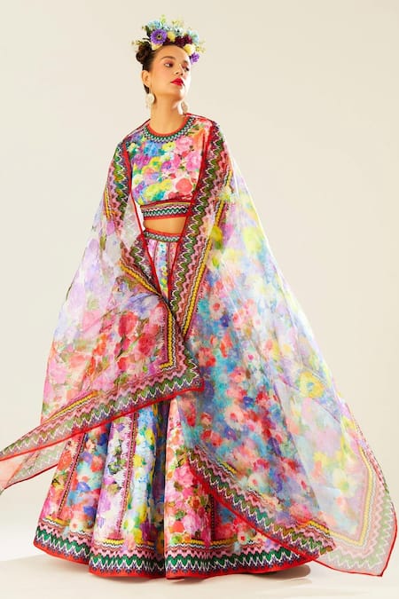 Rajdeep Ranawat Leela Floral Print Lehenga Set 