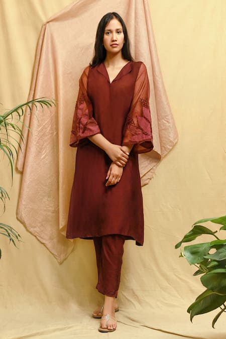 Chambray & Co. Embroidered Kurta & Pant Set 