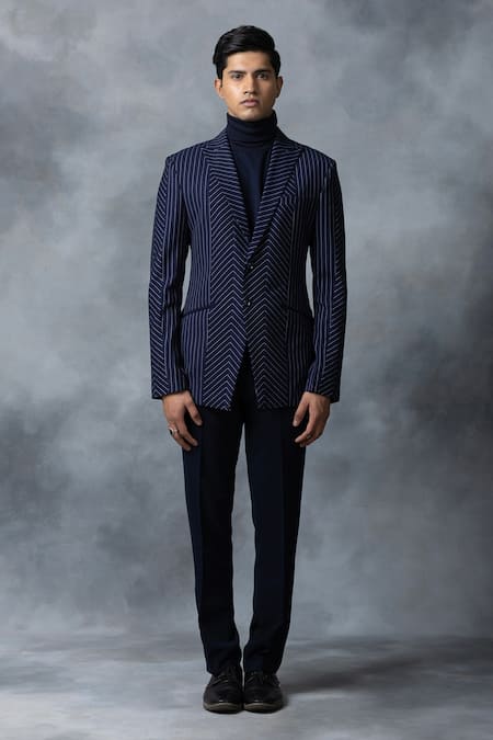 Sarab Khanijou Striped Panelled Blazer 