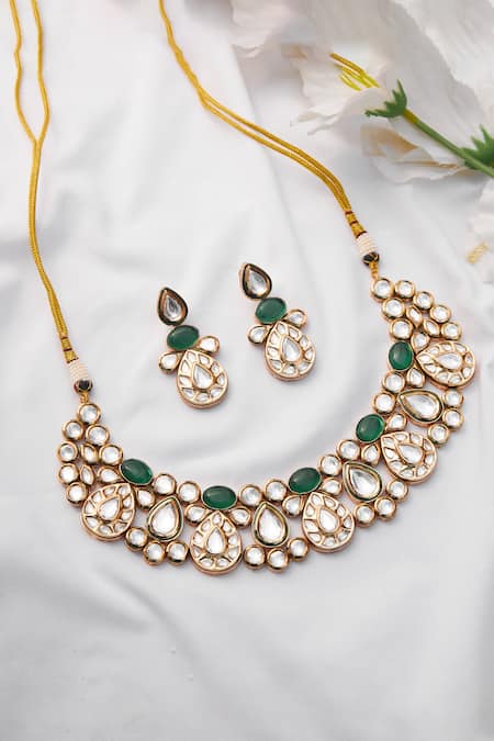 Zevar By Geeta Pearl Shaped Choker Set 