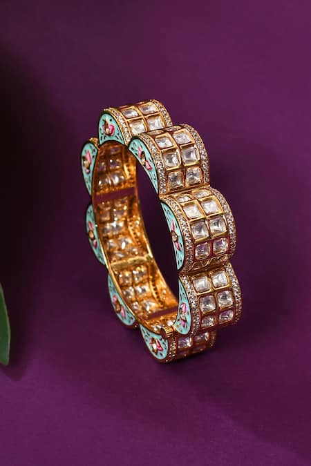 Zevar by Geeta Floral Meenakari Work Kada 