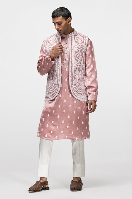 Asuka Floral Dori Work Bundi & Kurta Set 