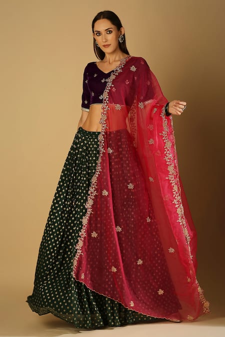 MONK & MEI BY SONIA ANAND Roza Woven Lehenga Set 