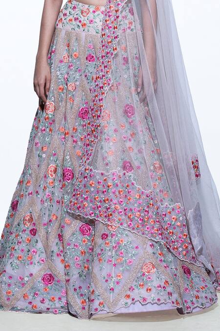 Shop Shriya Som Beige Floral Embroidered Lehenga Online at Aza Fashions Shop_Shriya Som_Beige Floral Embroidered Lehenga _Online_at_Aza_Fashions
