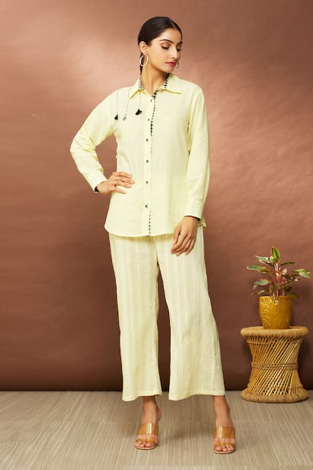 Samyukta Singhania Yellow Shirt With Straight Pant 