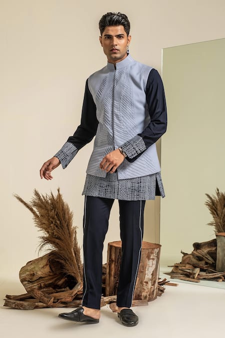 Abkasa Pintuck Sky Blue Bundi 