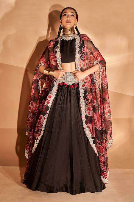 Bhumika Sharma Gulbahar Print Cape & Lehenga Set 