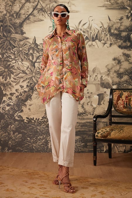 Kalista Hazel Botanical Print Tunic & Pant Set 