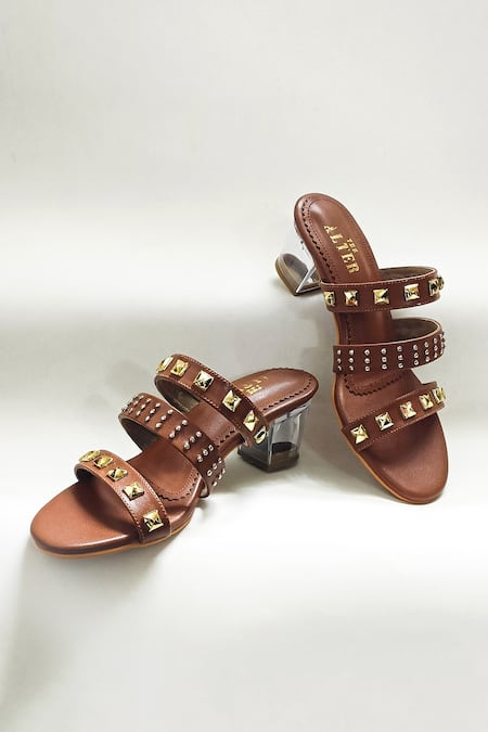 Buy Slingback Block Heels with Metallic Studs Online at Best Prices in  India - JioMart.