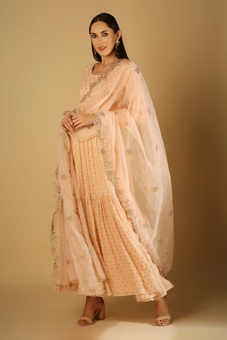 Monk & Mei By Sonia Anand Reah Anarkali With Embroidered Dupatta 