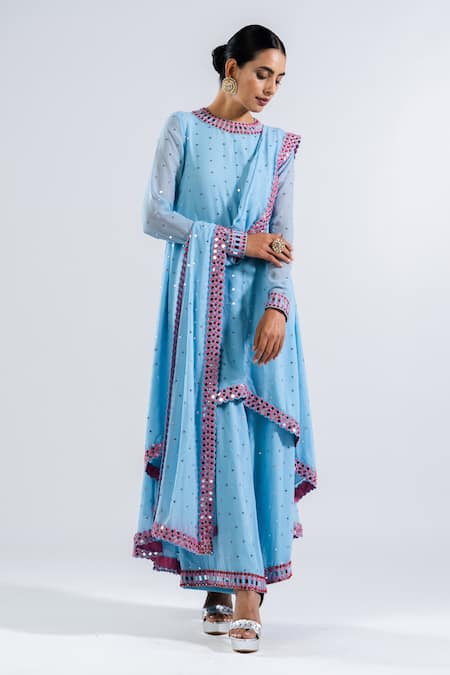 Vvani by Vani Vats Mirror Work Kurta Palazzo Set 