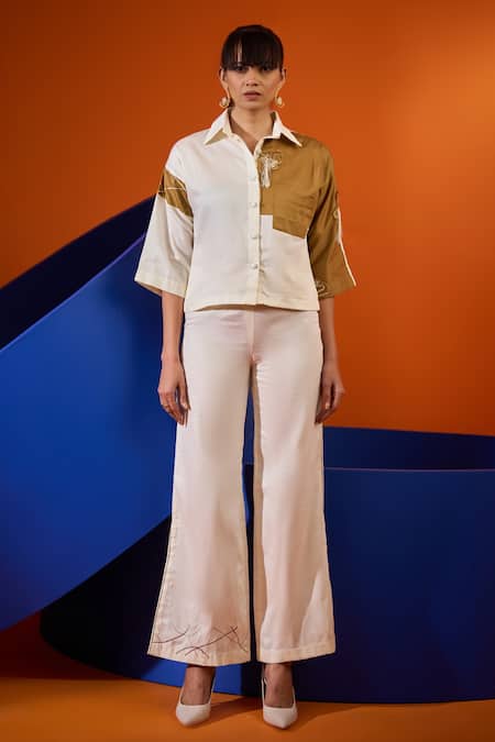 The Dramebaaz CO Cotton Colorblock Shirt & Pant Set 