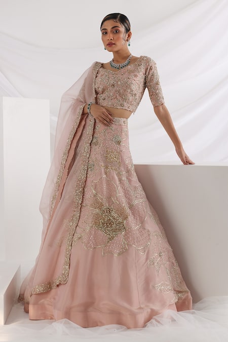 Smriti by Anju Agarwal Starlight Floral Embroidered Lehenga Set 