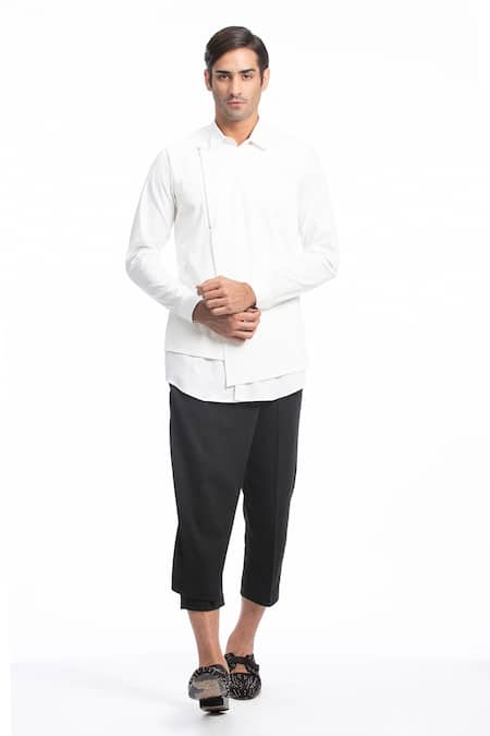Buy Rohit Gandhi + Rahul Khanna White Cotton Wrap Shirt at Aza Fashions Buy_Rohit Gandhi + Rahul Khanna_White Cotton Wrap Shirt _at_Aza_Fashions