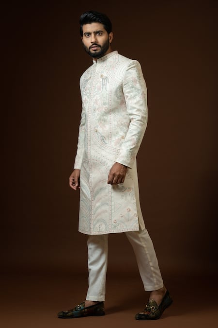 Paarsh Ekhtar Resham Embroidered Sherwani Set 